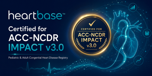 We are excited to announce that heartbase™ is officially certified by the ACC-NCDR for Version 3.0 of the IMPACT Database.